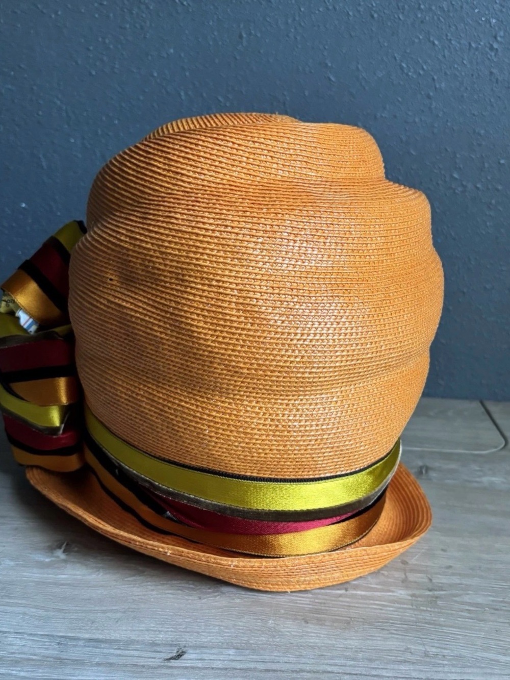Shellie Mc Dowell New York Orange Church Hat SZ L